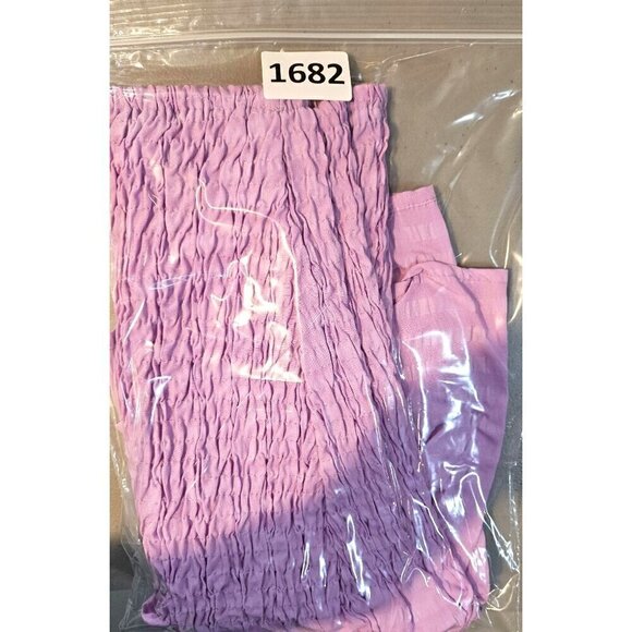 Boohoo Smocked Shirred Mini Skirt Womens Sz 12 Ruffle Purple Lilac Stretch NEW - Picture 6 of 6